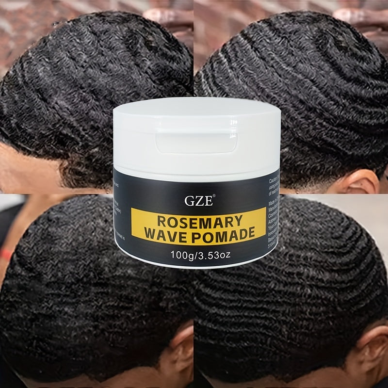 GZE Rosemary Wave Pomade: Perfect 360 Waves for All Stages of Waves - Moisturize Deeply, Professional Performance, Smell & Results - 100g/3.53oz