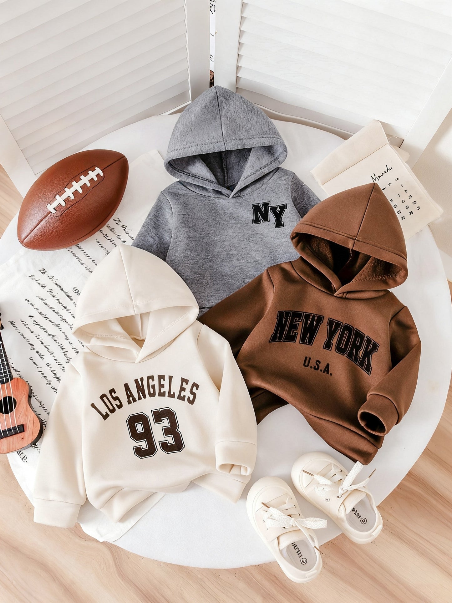 BHCHNTIY 3pc Hooded Sweatshirt Set For Infants Warm Cozy
