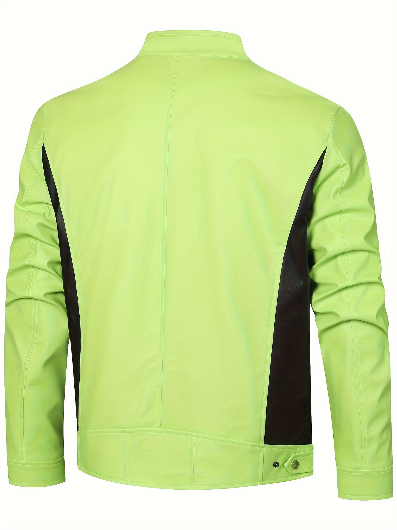 Mens Fleece Lined Motorcycle Jacket With Zipper Pockets