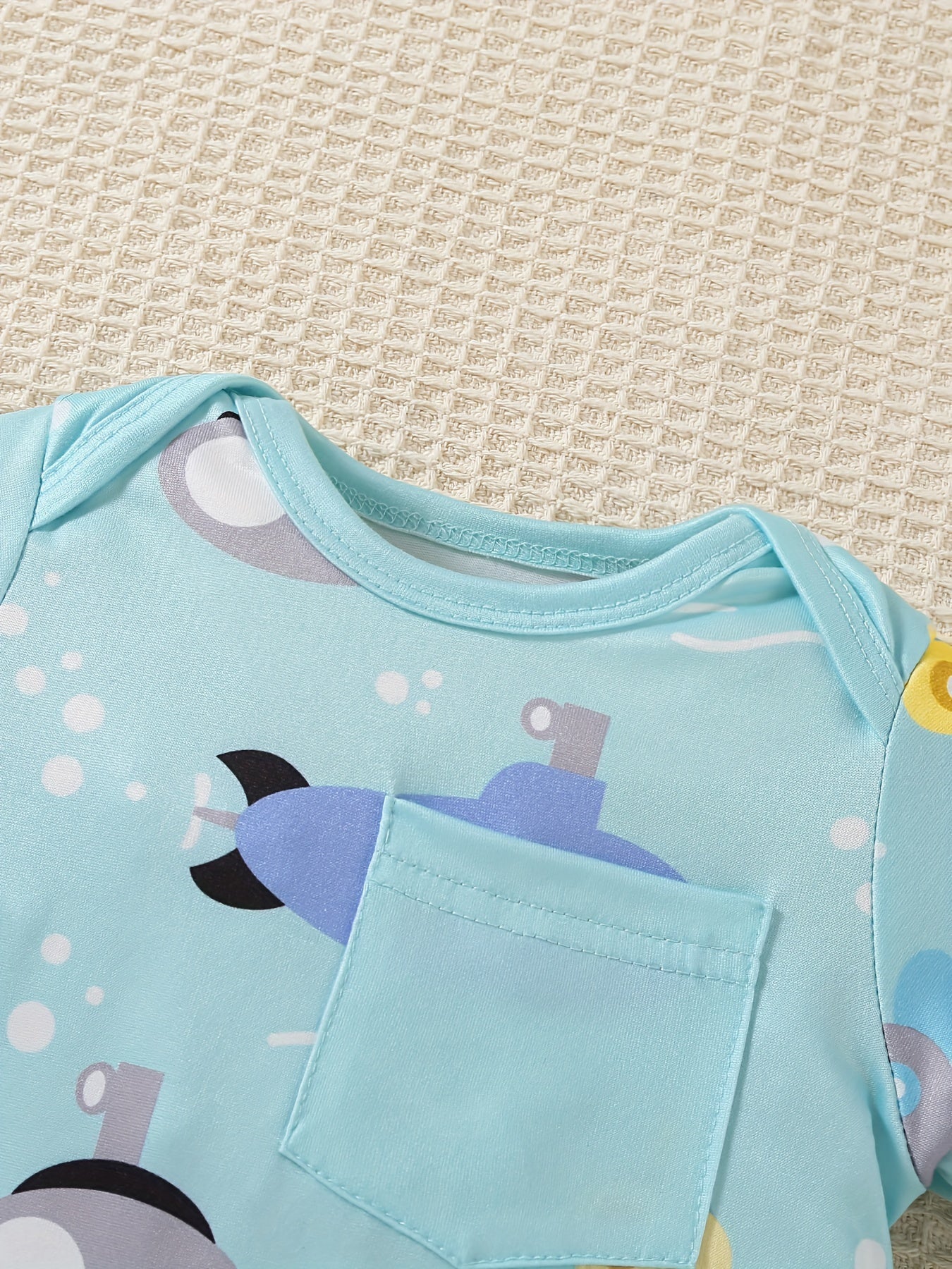 SHIXUANBAOBEI Newborn Long Sleeve Wrap Bodysuit Cartoon Vehicles