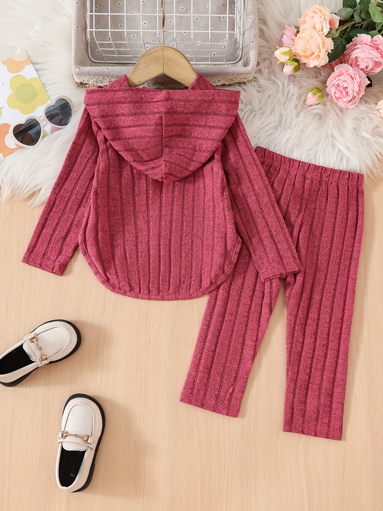 Boho Style Toddler Hoodie And Pants Set Animal Print