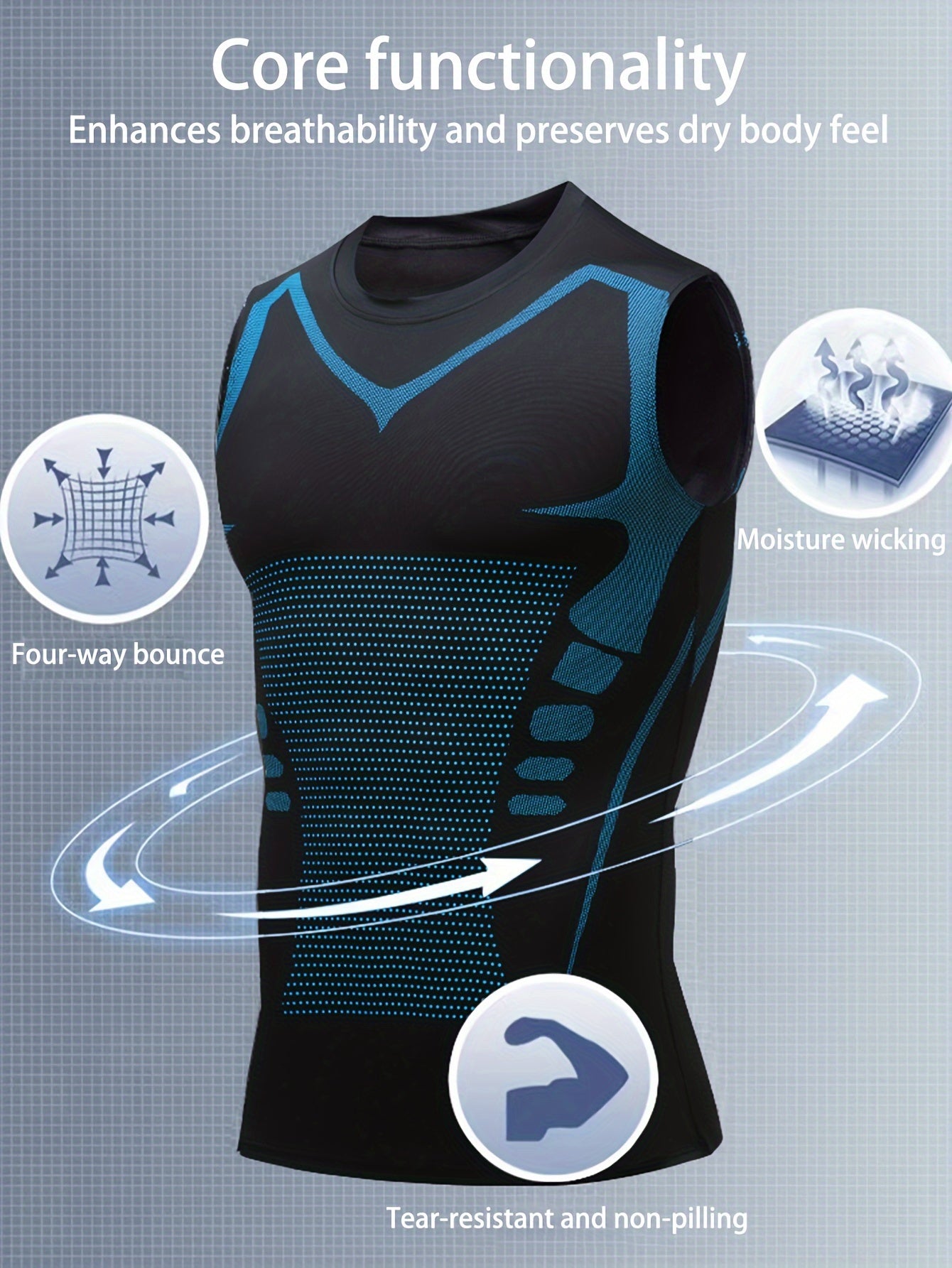 Men's Sports Compression Tank Tops Moisture Wicking