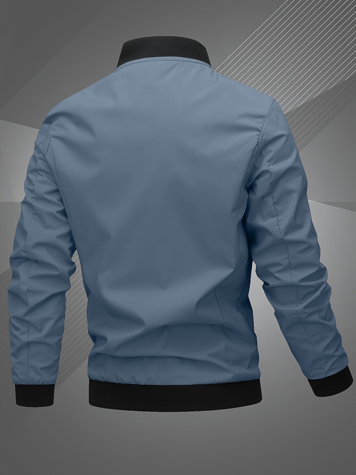 Mens Letter Embroidered Casual Bomber Jacket Regular Fit