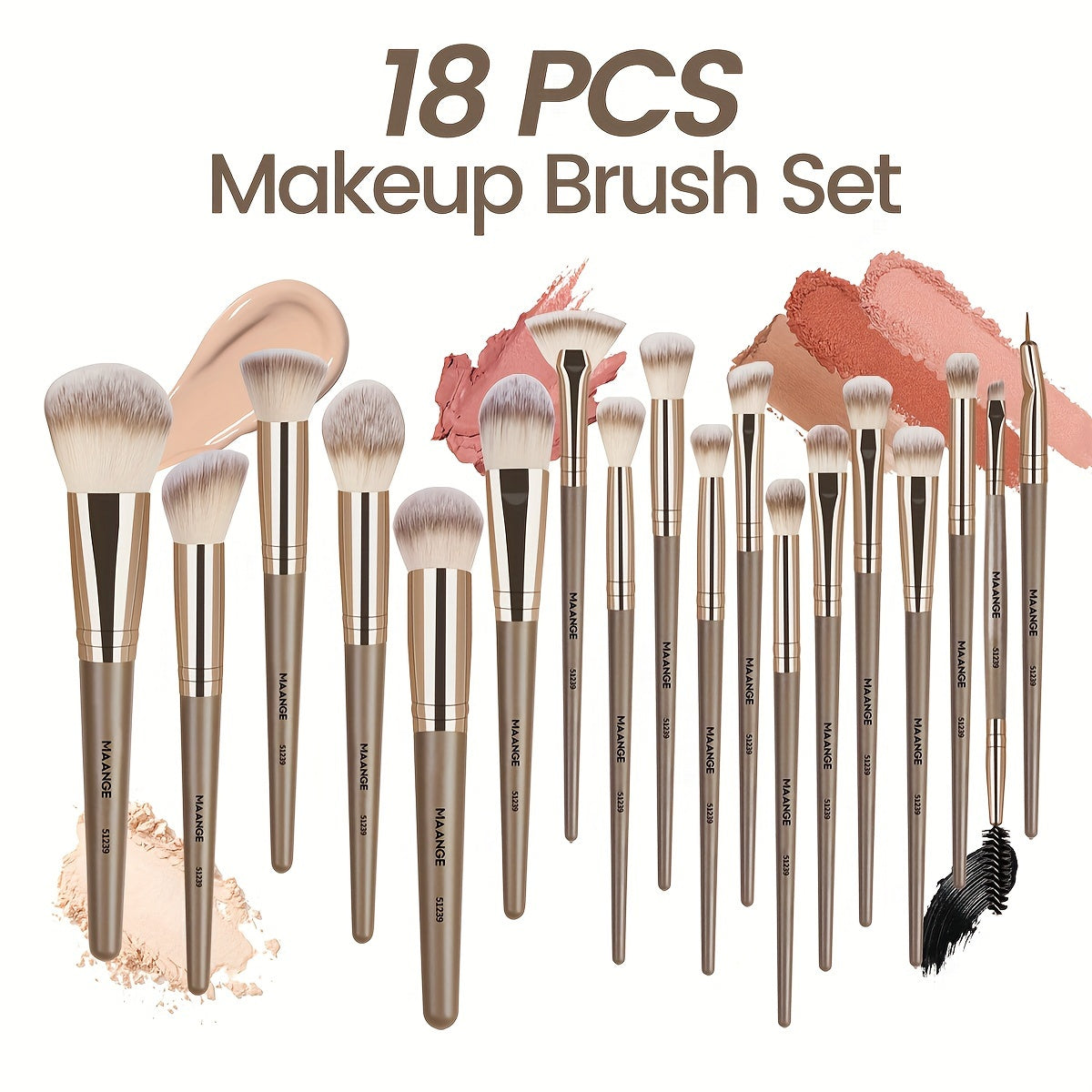 MAANGE 20 Piece Professional Makeup Brush Set With Flannel Bag