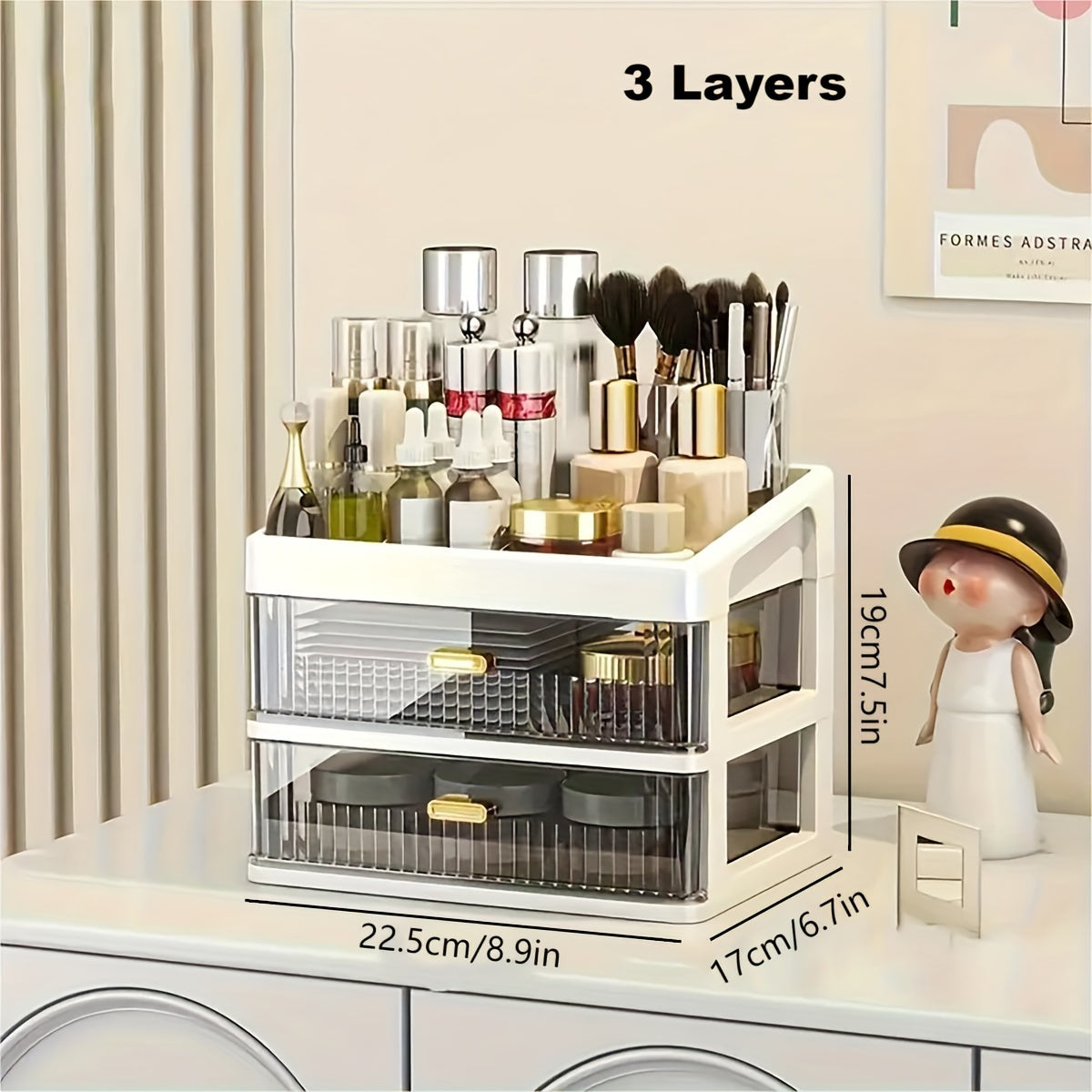 ZLXTXPOR Makeup Organizer Vanity Box Drawer For Cosmetics