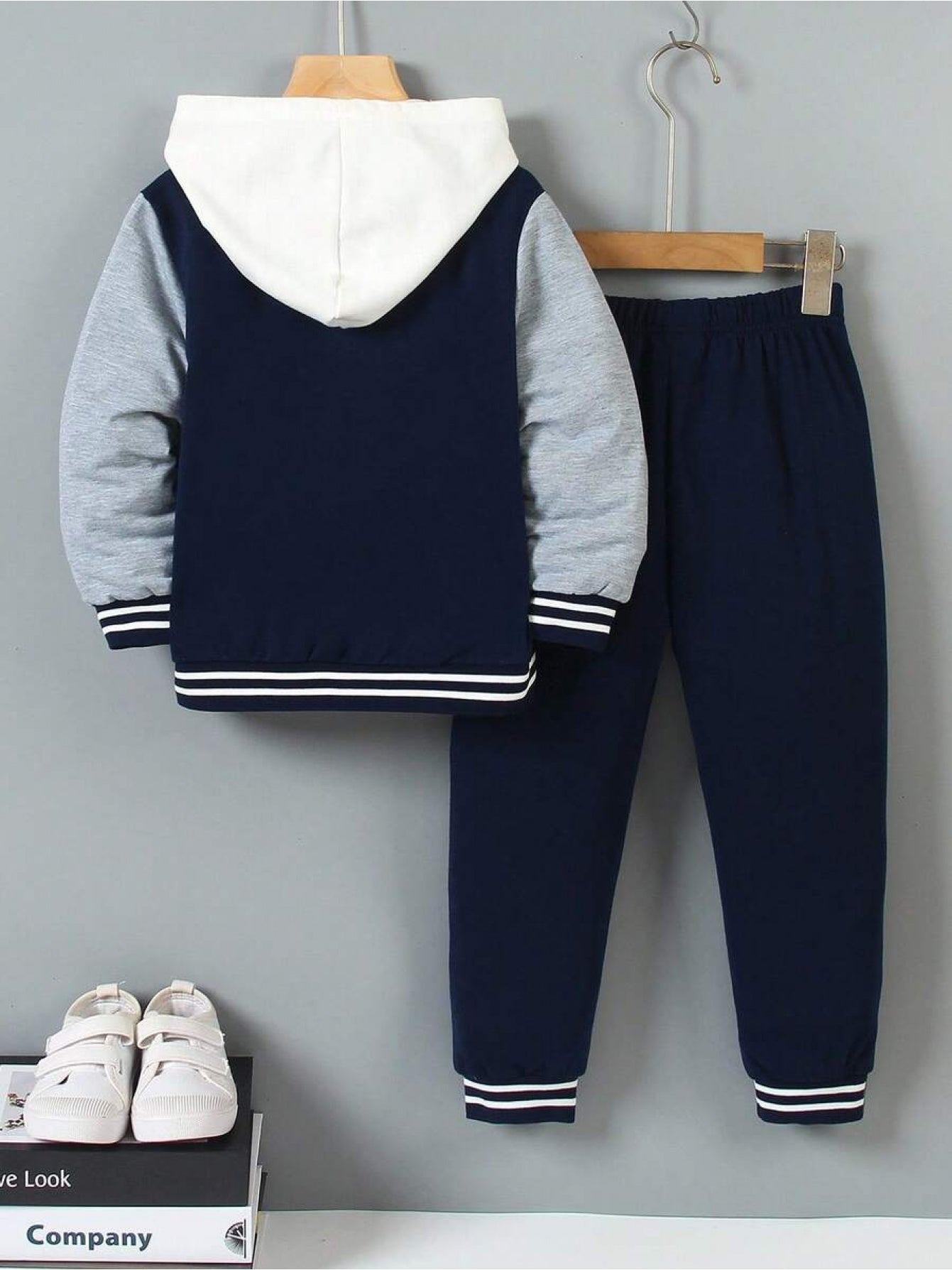 Boys Knit Sweater And Sweatpants Set With Letter N Print