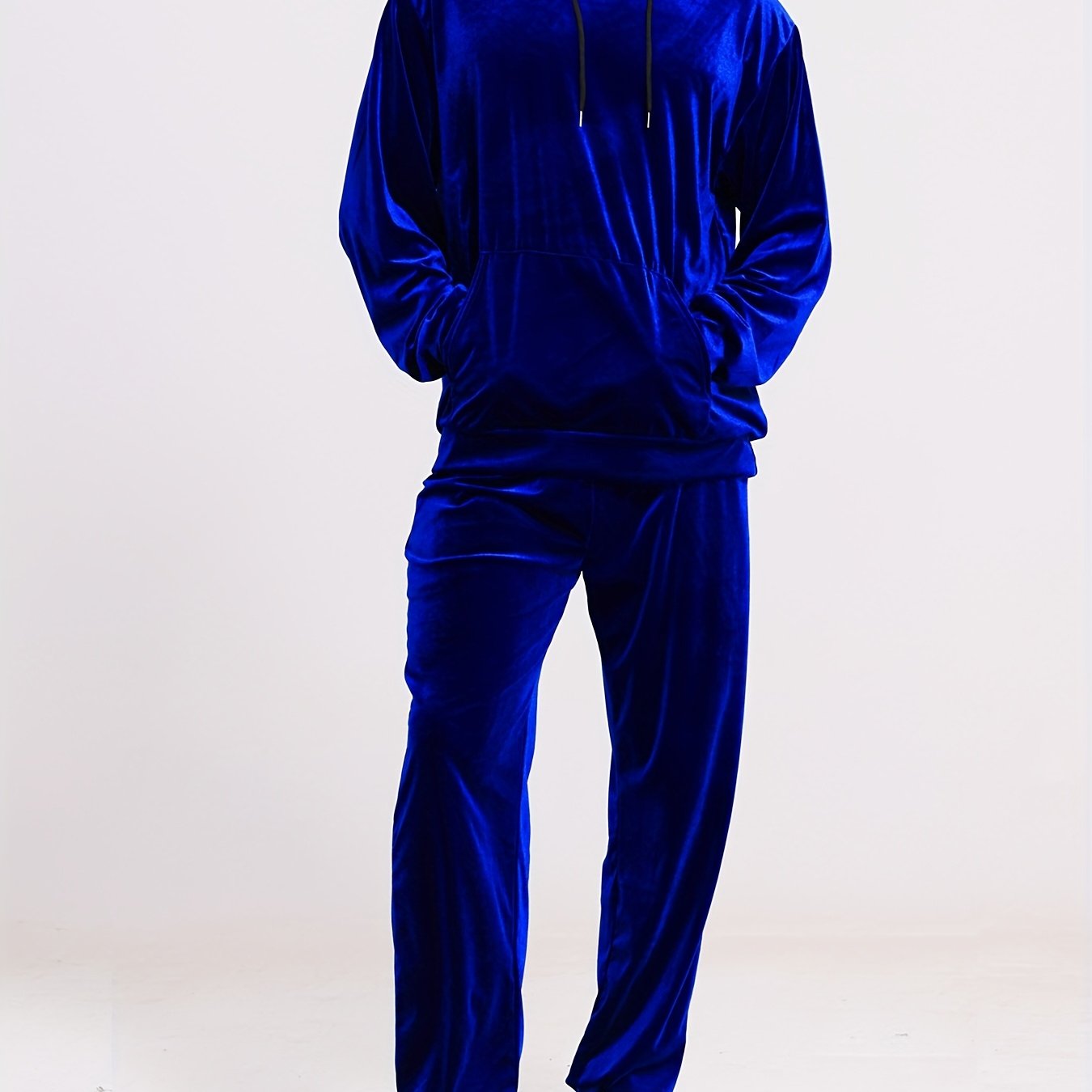 Men's Velour 2pc Hoodie And Drawstring Sweatpants Set
