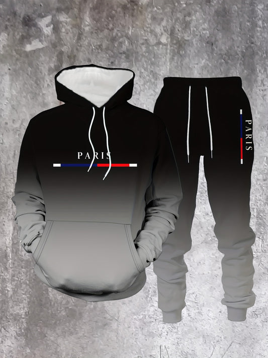 Mens Hooded Streetwear Sweatshirt Set For Weekend Casual