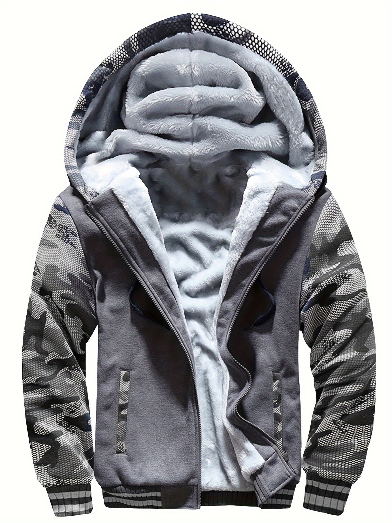 Siteya Warm Fleece Hooded Jacket For Men Casual Outerwear