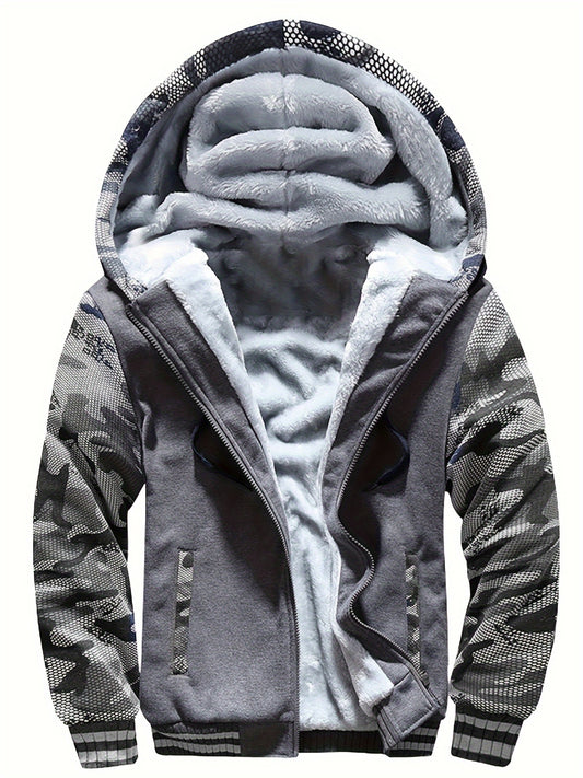 Siteya Warm Fleece Hooded Jacket For Men Casual Outerwear