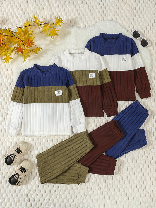 3 Piece Boys Fleece Lined Base Layer Outfit With Pants Outdoor Wear