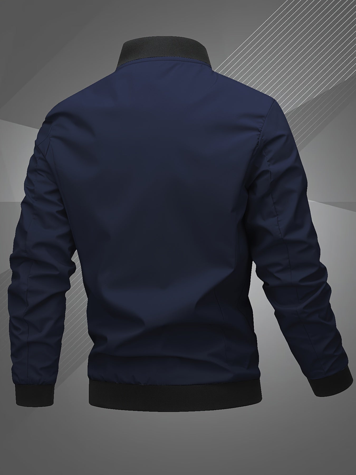 Mens Letter Embroidered Casual Bomber Jacket Regular Fit