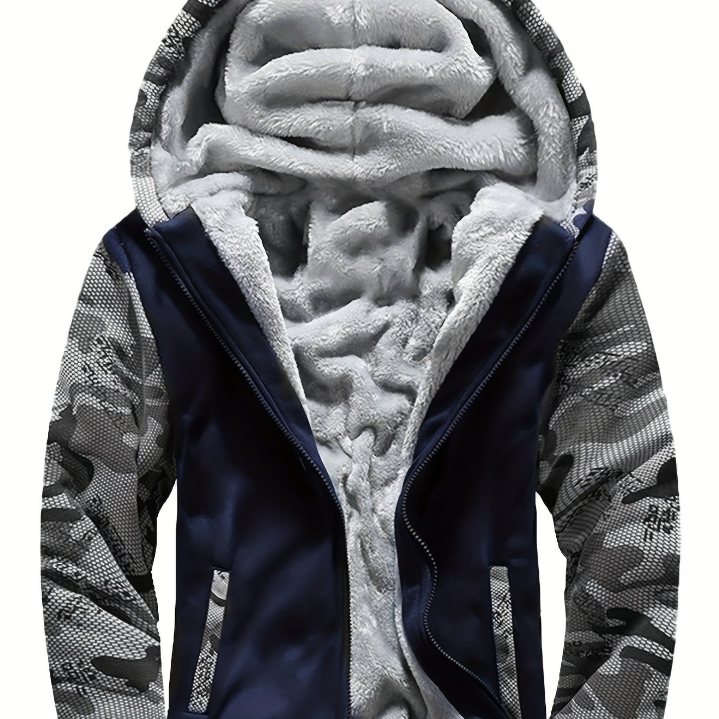 Siteya Warm Fleece Hooded Jacket For Men Casual Outerwear