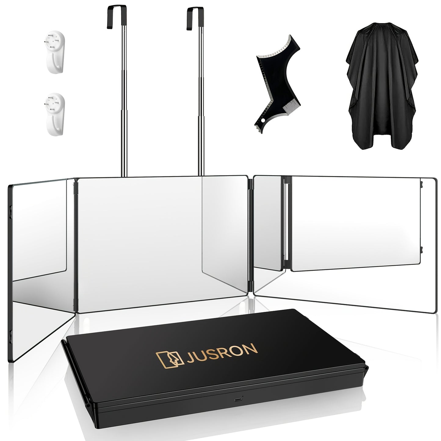 JUSRON 360 Degree Hair Cutting Mirror 3 Way Self Haircut