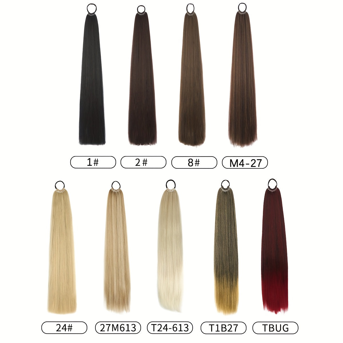 Heat Resistant Synthetic Ponytail Extension With Elastic Band Natural Look