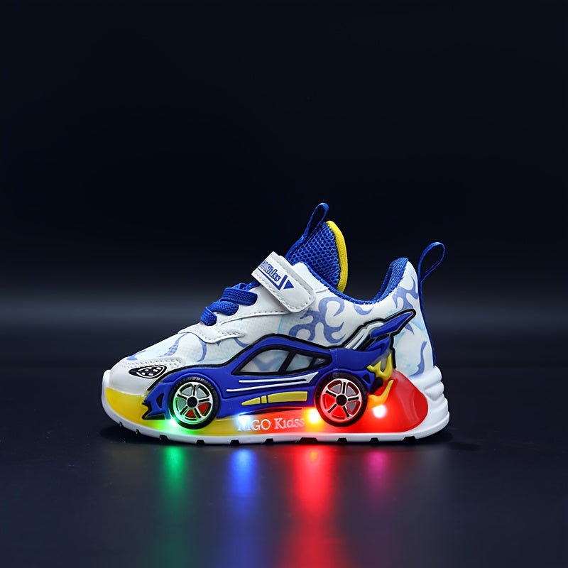 MGO Kidss Cartoon Car And Fire Truck Light Up Sneakers