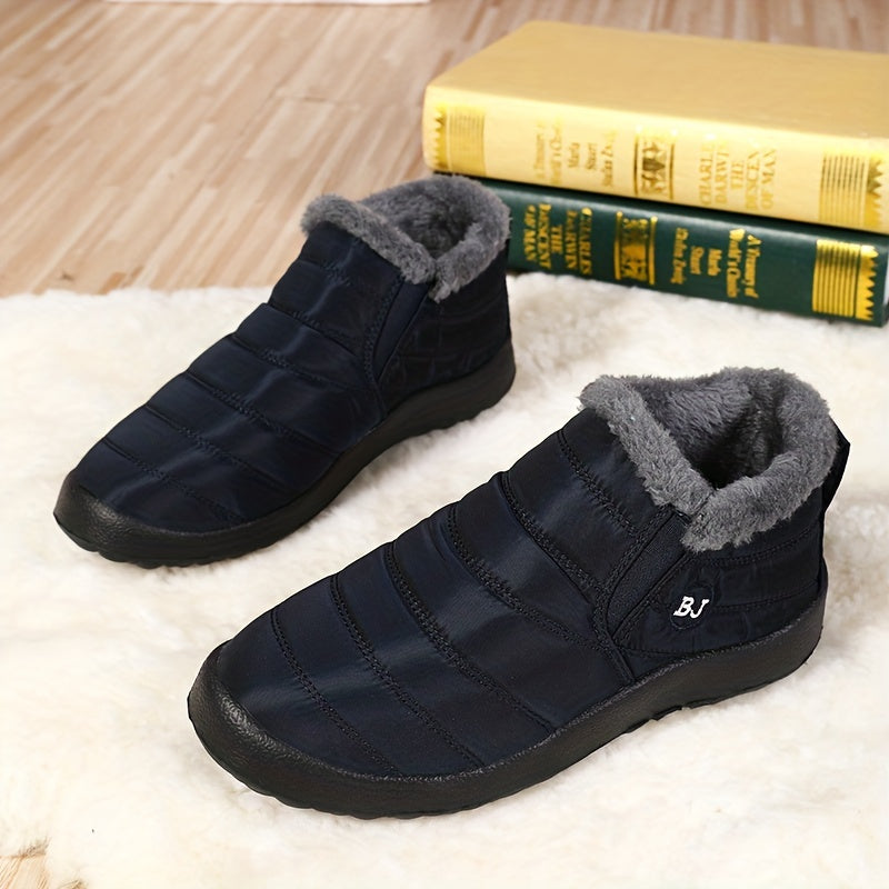 Men's Snow Boots Warm Fleece Non Slip Ankle Hiking Shoes