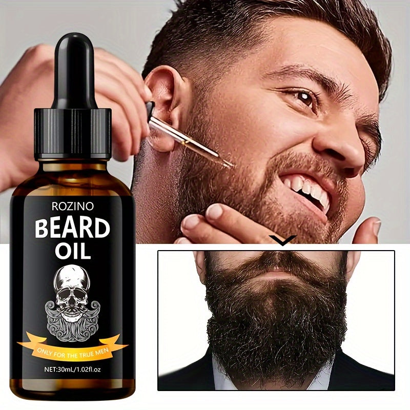 Black Skull Beard Care Set, Launched at Christmas, Beard Oil + Balm + Beard Balm, Perfect Beard Brush, Deep Care Beard, Long-term Moisturizing, Upgrading Beard Luster and Smoothness, Showing Mature Charm, is the best gift for