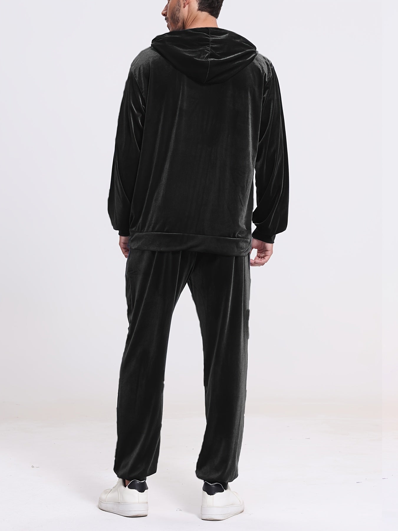Men's Velour 2pc Hoodie And Drawstring Sweatpants Set