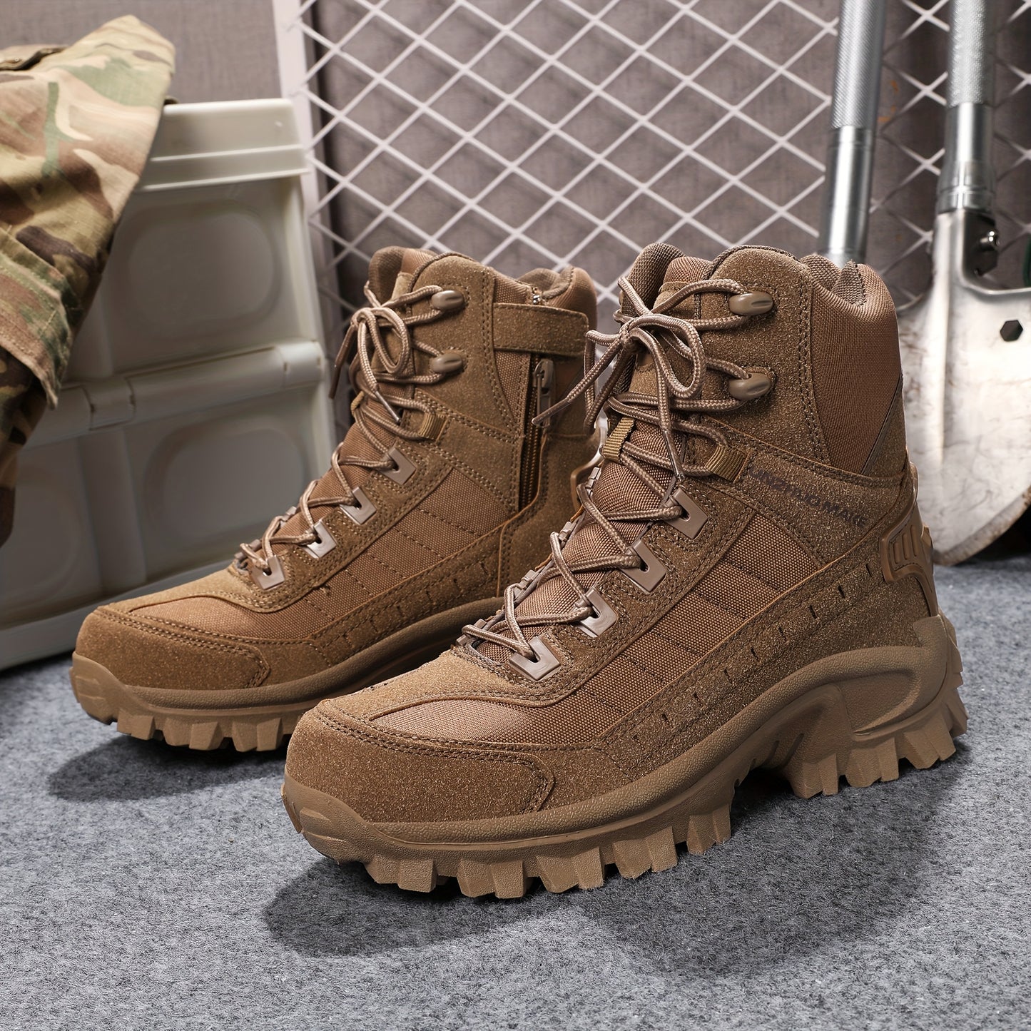UNZHUO MAKE Men Hiking Boots High Top Non Slip Trekking