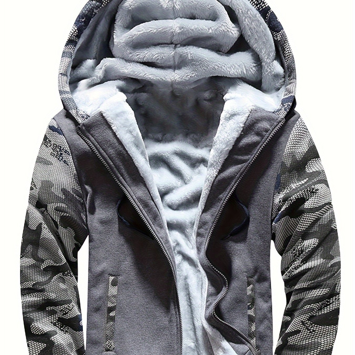 Siteya Warm Fleece Hooded Jacket For Men Casual Outerwear