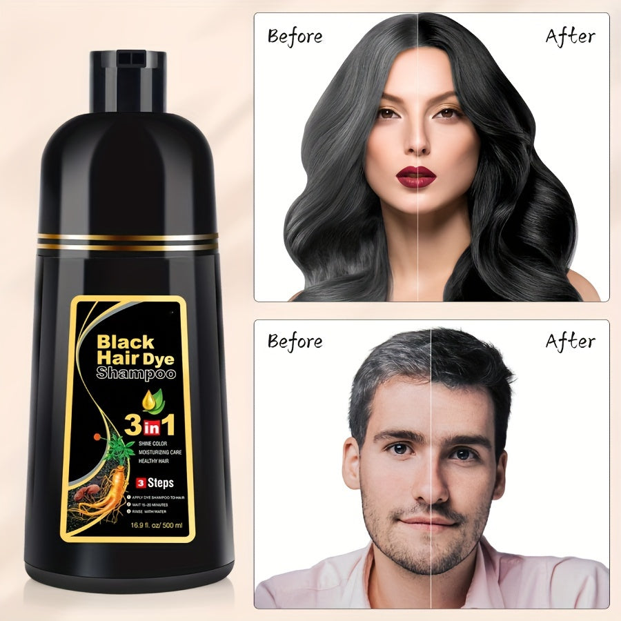 Halloween Hair Dye Care Halloween GiftHair Color Shampoo For Men And Women Instant Easy 3 In 1 Herbal Hair Color Shampoo Ammonia Free Lasts 30 Days - 16.91oz