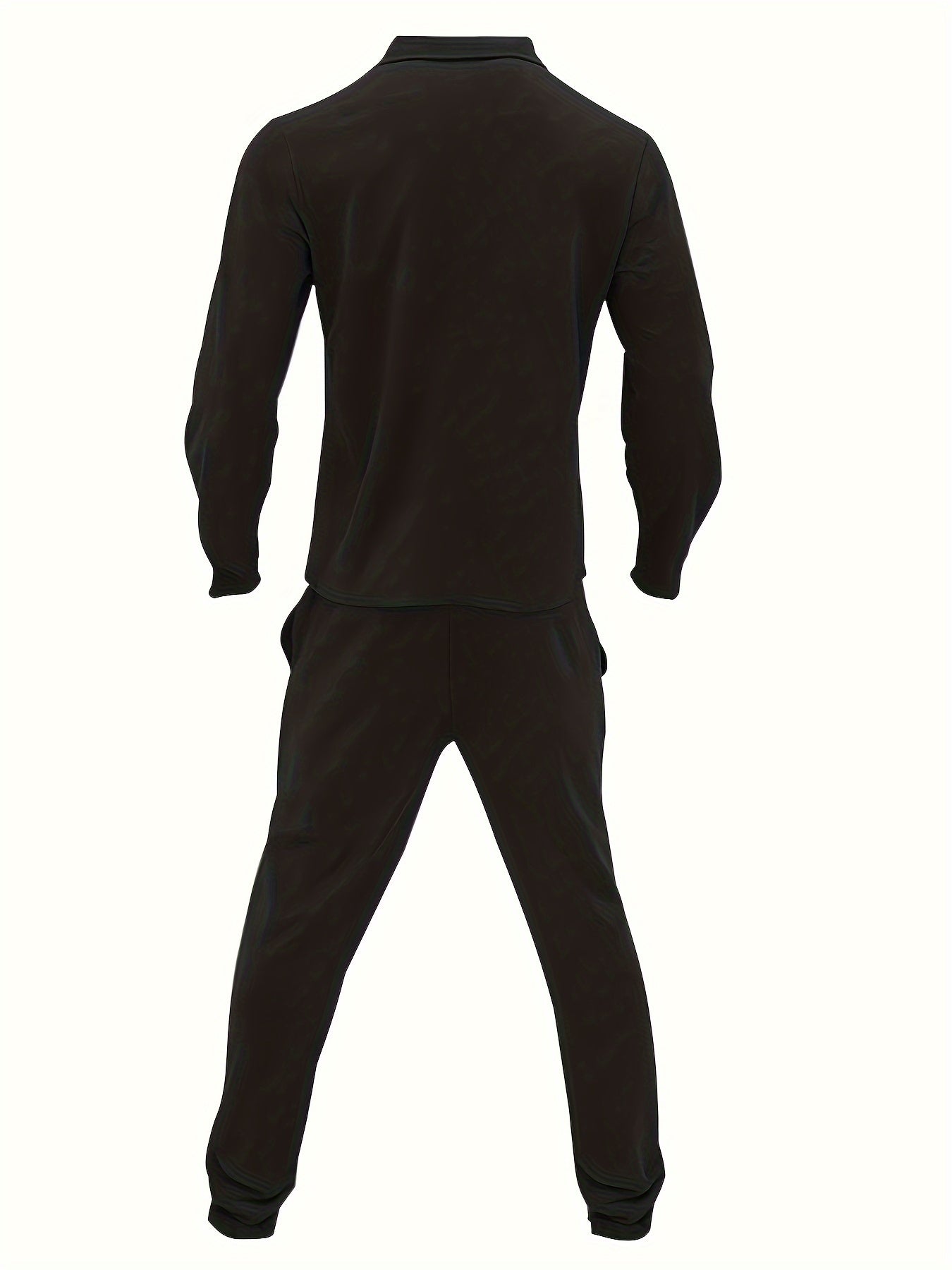 Men's Casual Polyester Suit Set Jacket And Pants Ensemble