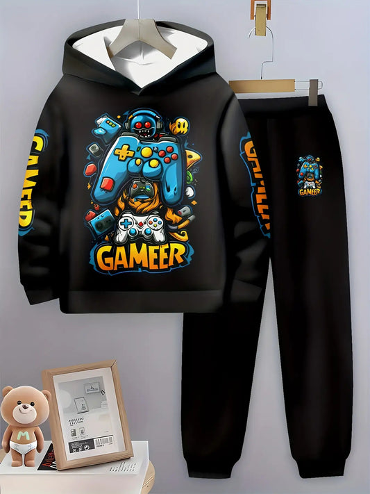 Gamer 2pc Boys Hoodie And Pants Set With Game Controller