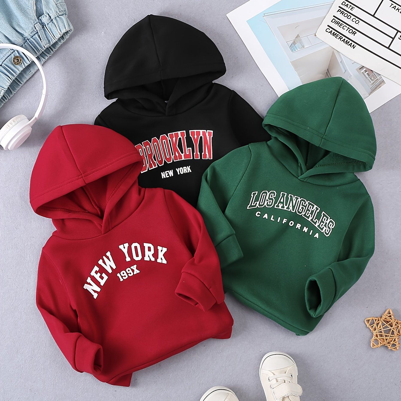 BHCHNTIY 3pc Hooded Sweatshirt Set For Infants Warm Cozy