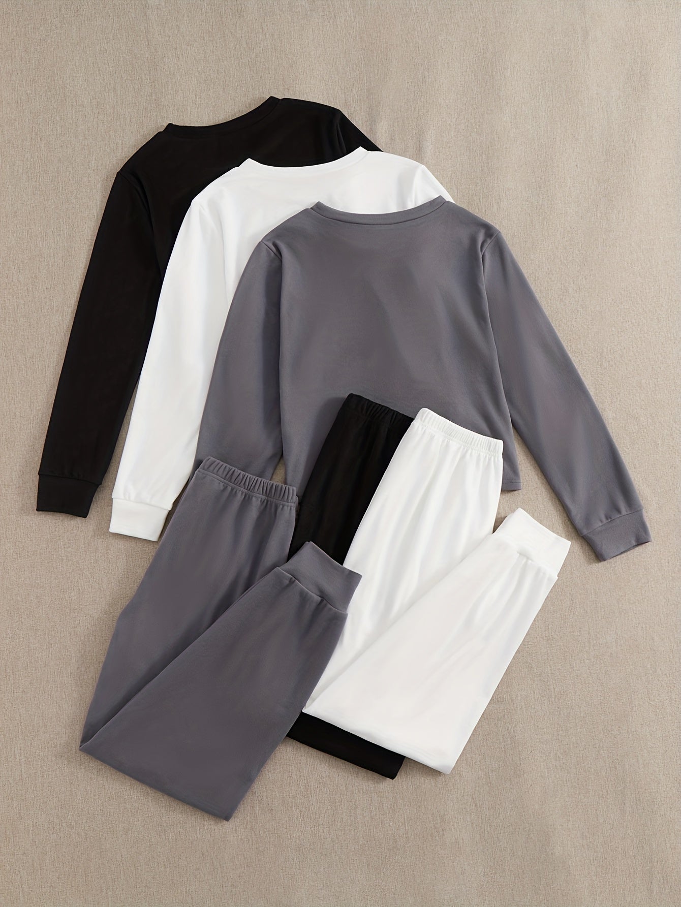 Women's casual velvet multi-color pullover long-sleeved pajamas tops & detailed waist rope decorative belt casual trousers home clothes three sets