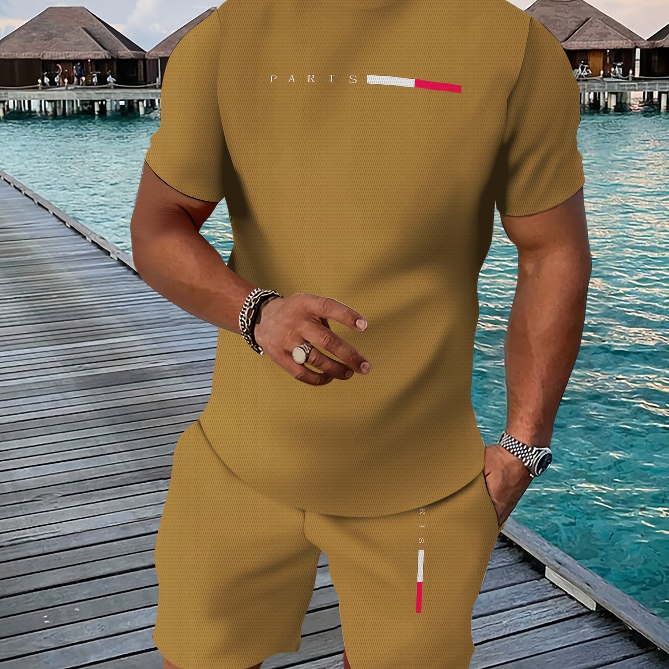 Casual Sports Suit Breathable Outdoor Casual Men's T-shirt and Shorts Suit Summer 3D Printing Suit for Adult Men