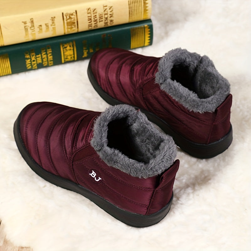 Men's Snow Boots Warm Fleece Non Slip Ankle Hiking Shoes