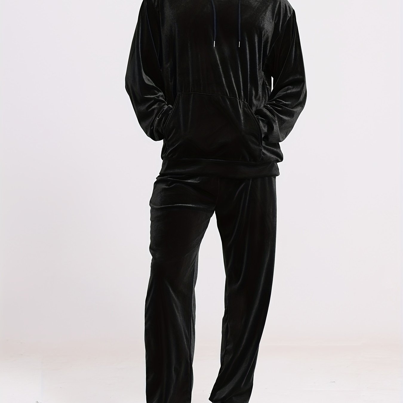 Men's Velour 2pc Hoodie And Drawstring Sweatpants Set