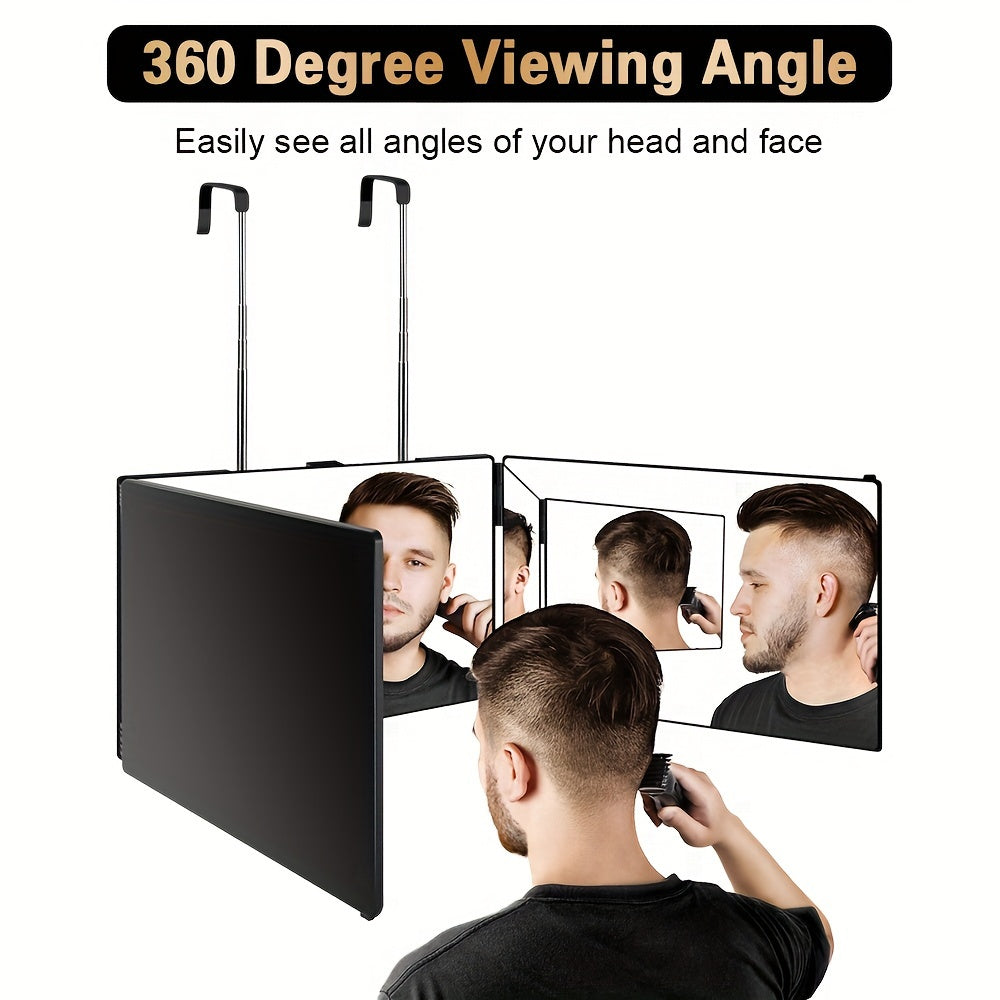 JUSRON 360 Degree Hair Cutting Mirror 3 Way Self Haircut
