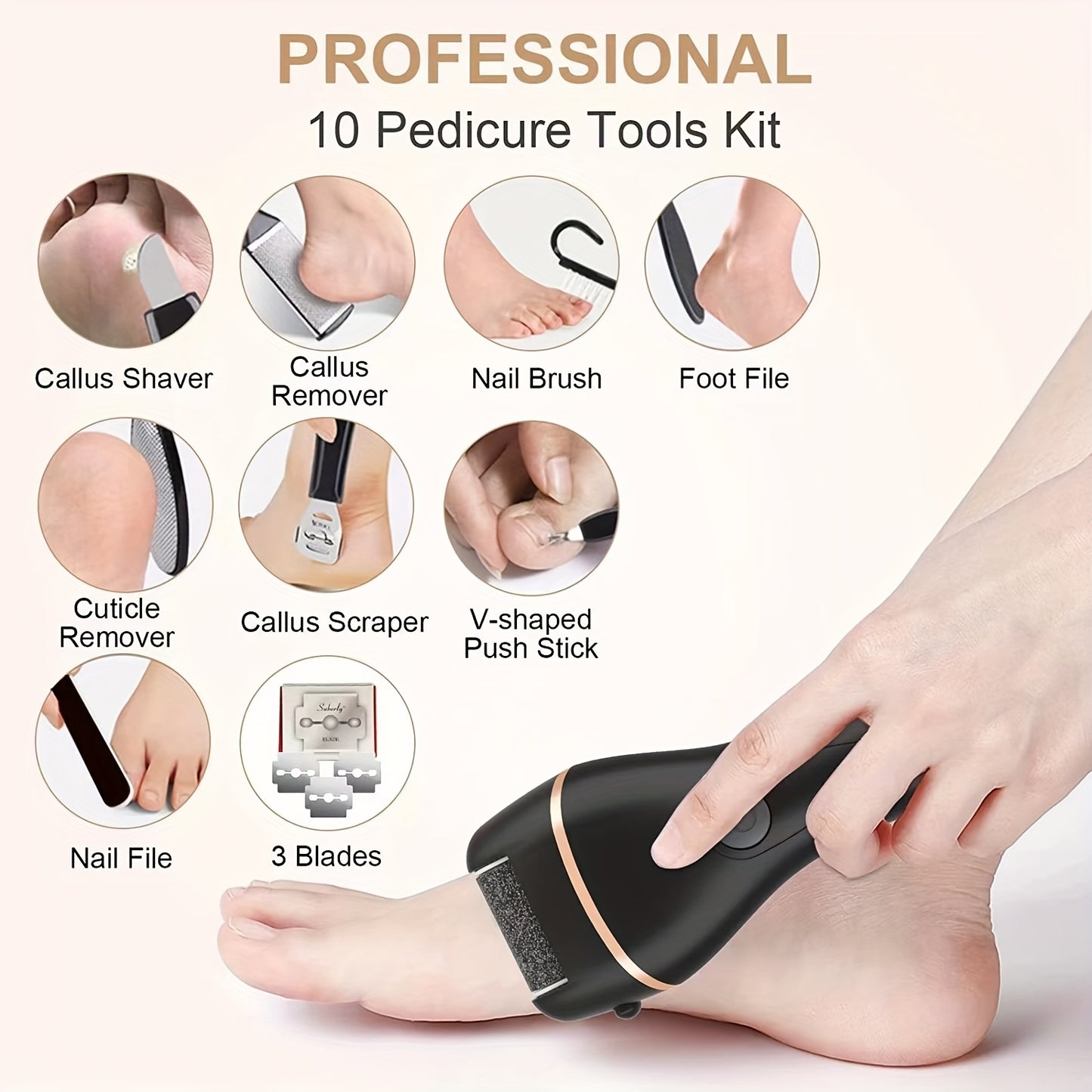 Electric Feet Remover Rechargeable Foot File Pedicure Kit