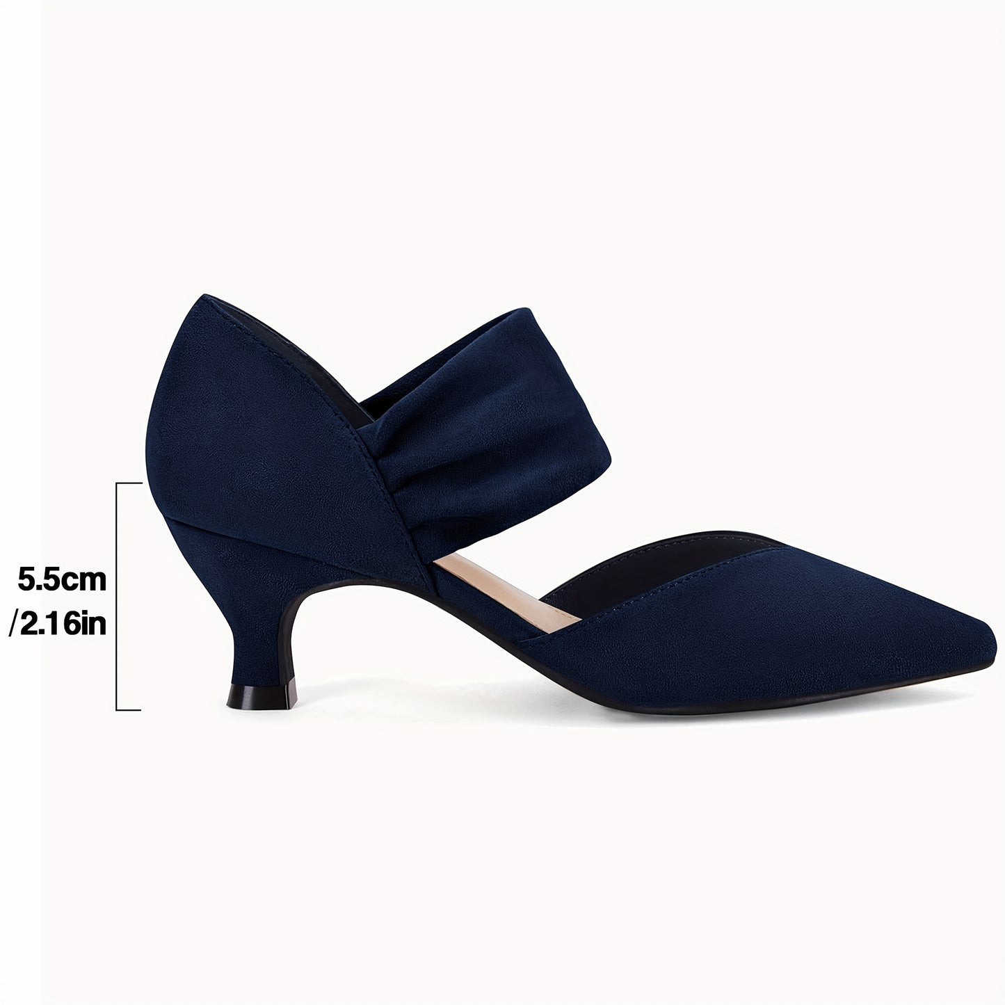 Womens Elegant Pointed Toe Ankle Strap Low Heels Party