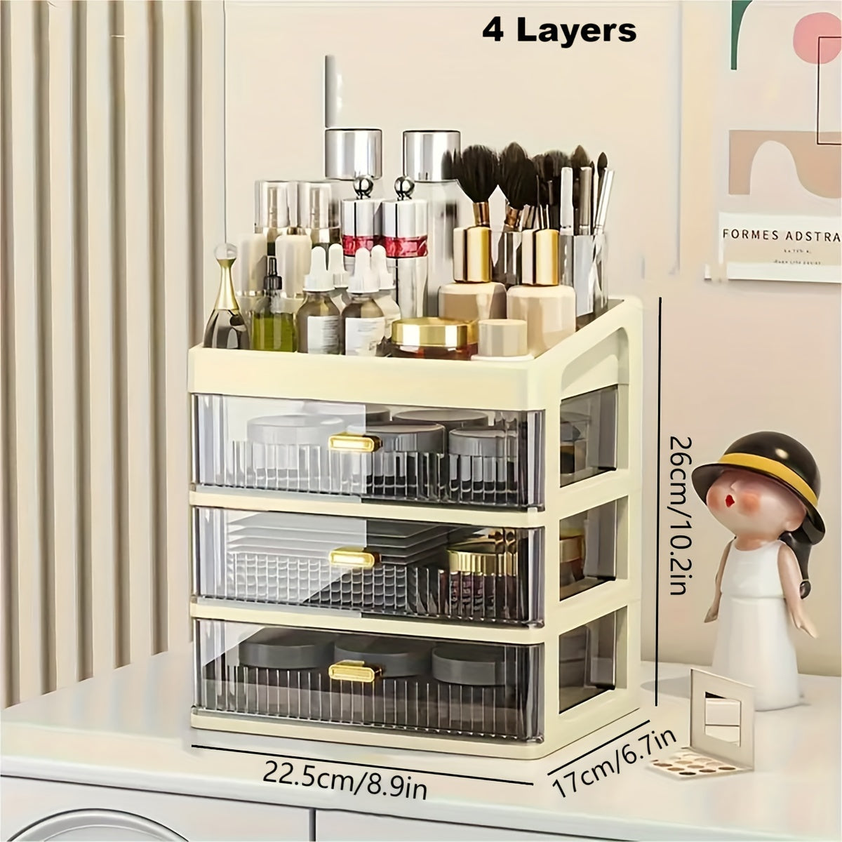 ZLXTXPOR Makeup Organizer Vanity Box Drawer For Cosmetics