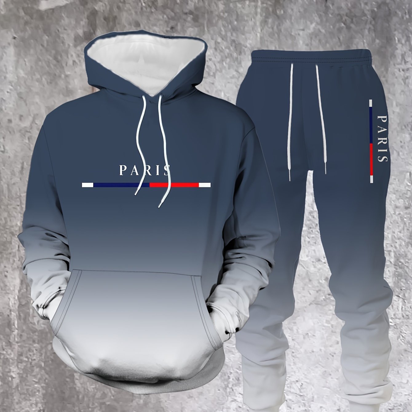 Mens Hooded Streetwear Sweatshirt Set For Weekend Casual