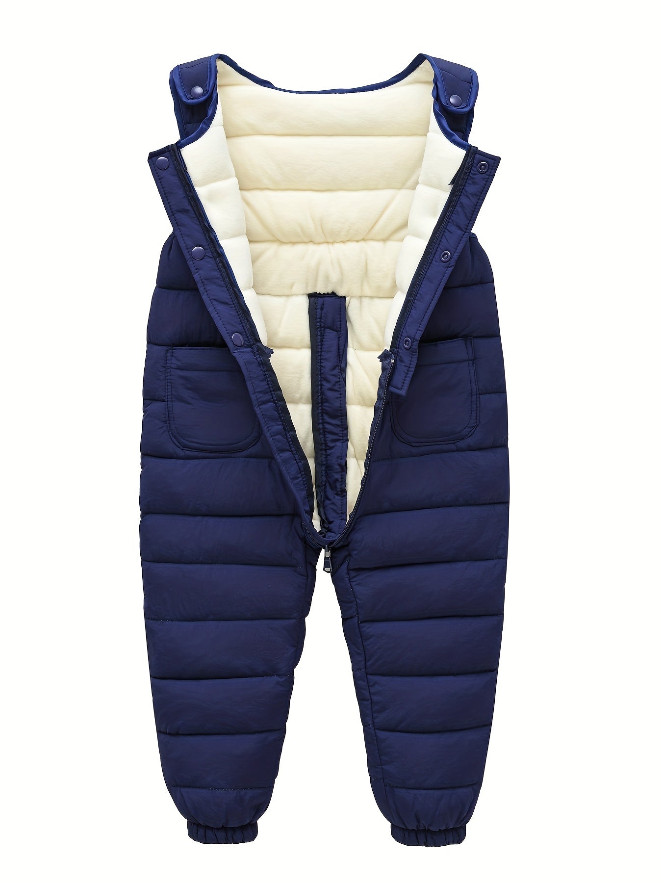 Baby's Warm Fleece Lining Snow Pants With Pockets Toddler