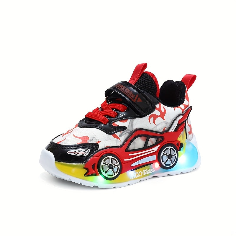 MGO Kidss Cartoon Car And Fire Truck Light Up Sneakers