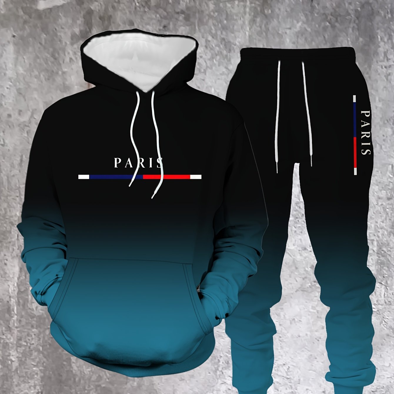 Mens Hooded Streetwear Sweatshirt Set For Weekend Casual
