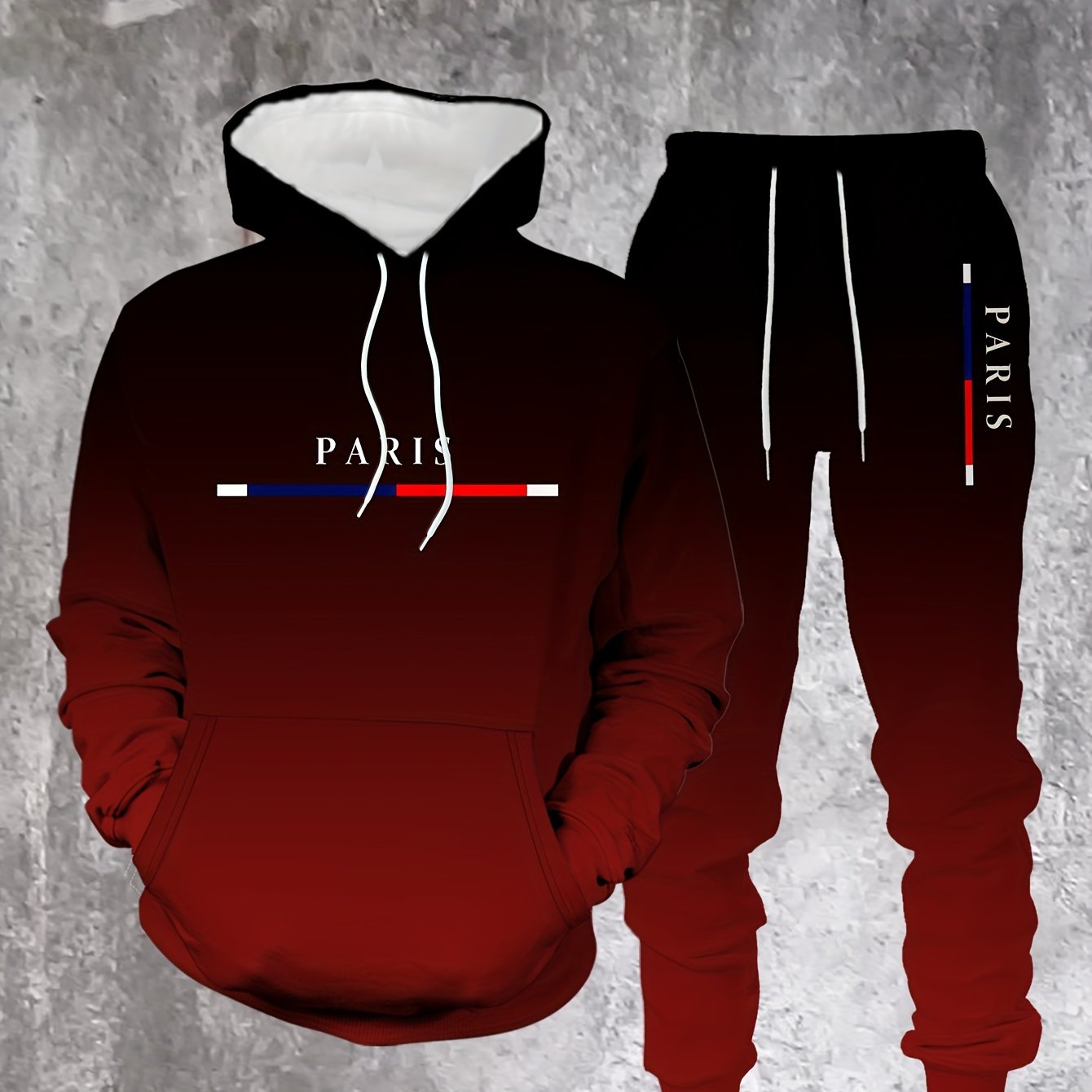 Mens Hooded Streetwear Sweatshirt Set For Weekend Casual