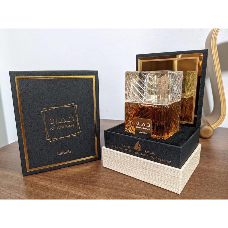 Lattafa Khamrah Eau de Parfum Spray Unisex 3.4 Oz Aromatic Sweet Spicy Scent