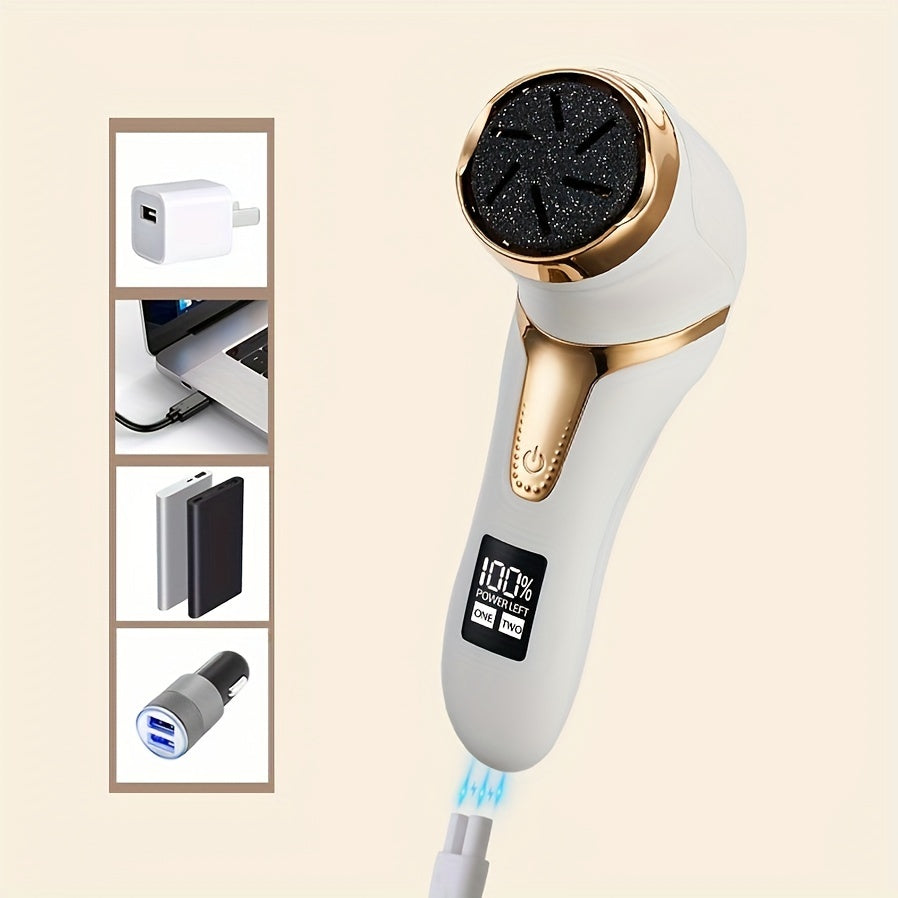 GERTZY Electric Foot Callus Remover Kit - Rechargeable, Portable Pedicure Tool for Professional Foot Care, IPX6, Ideal for Dry, Hard, Cracked Skin, Perfect Father'S Day Gift, Professional Foot Care|Modern Foot Care|IPX6, Foot