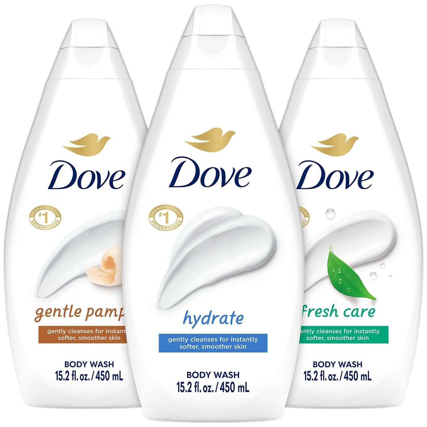 Dove Body Wash Moisturizing 3 Pack Gentle Skin Care