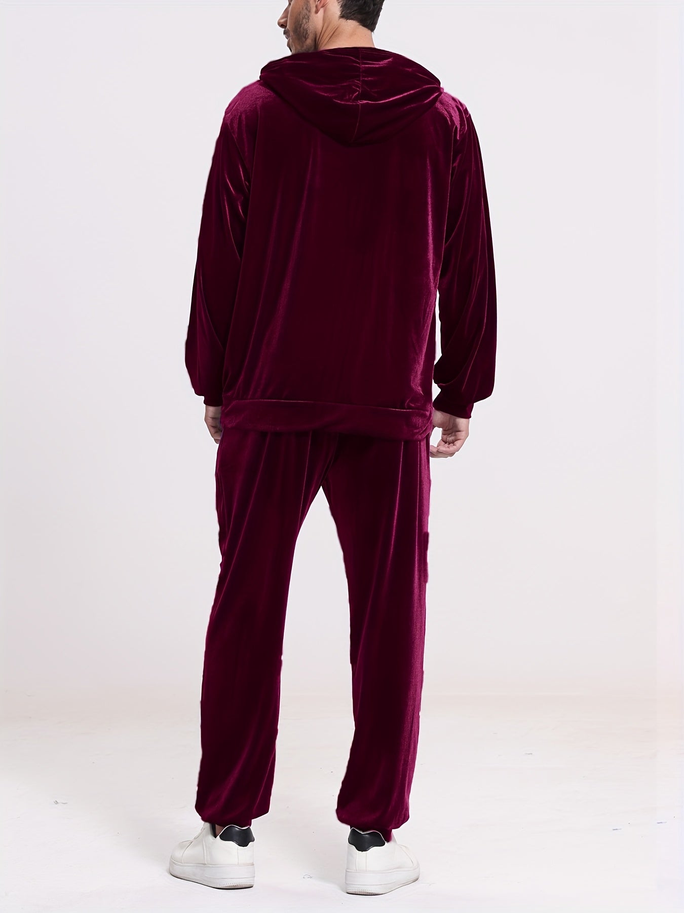 Men's Velour 2pc Hoodie And Drawstring Sweatpants Set