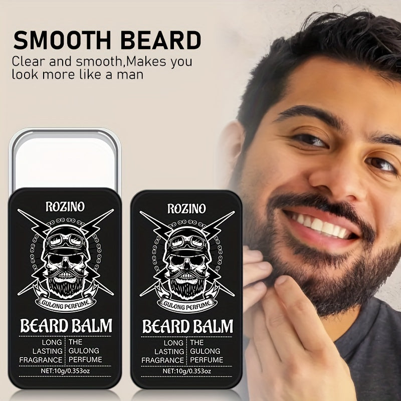 Black Skull Beard Care Set, Launched at Christmas, Beard Oil + Balm + Beard Balm, Perfect Beard Brush, Deep Care Beard, Long-term Moisturizing, Upgrading Beard Luster and Smoothness, Showing Mature Charm, is the best gift for