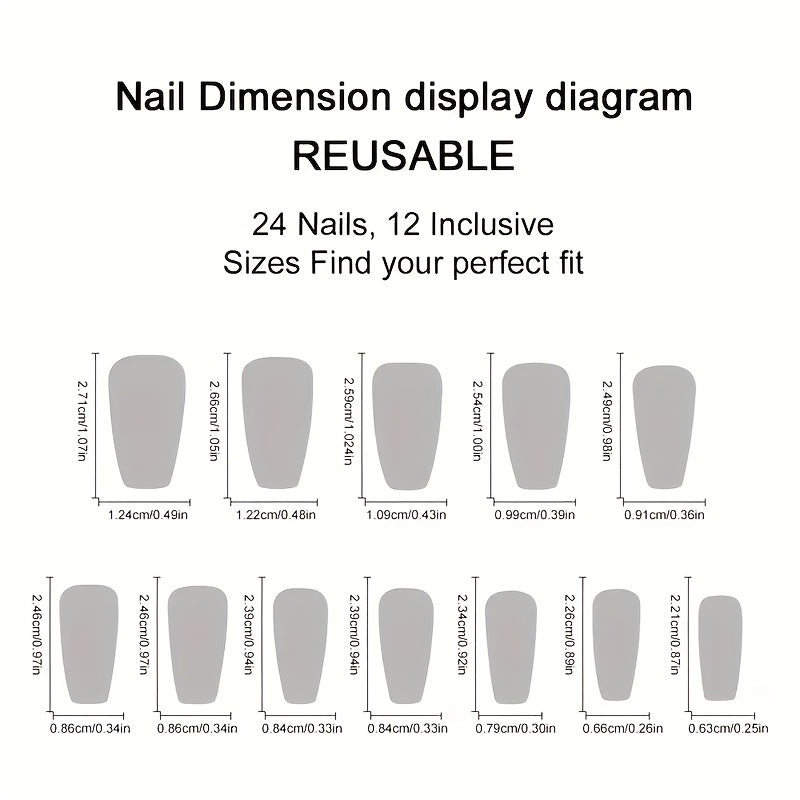 216 Pieces Press On Nail Set Floral Geometric Almond Glossy
