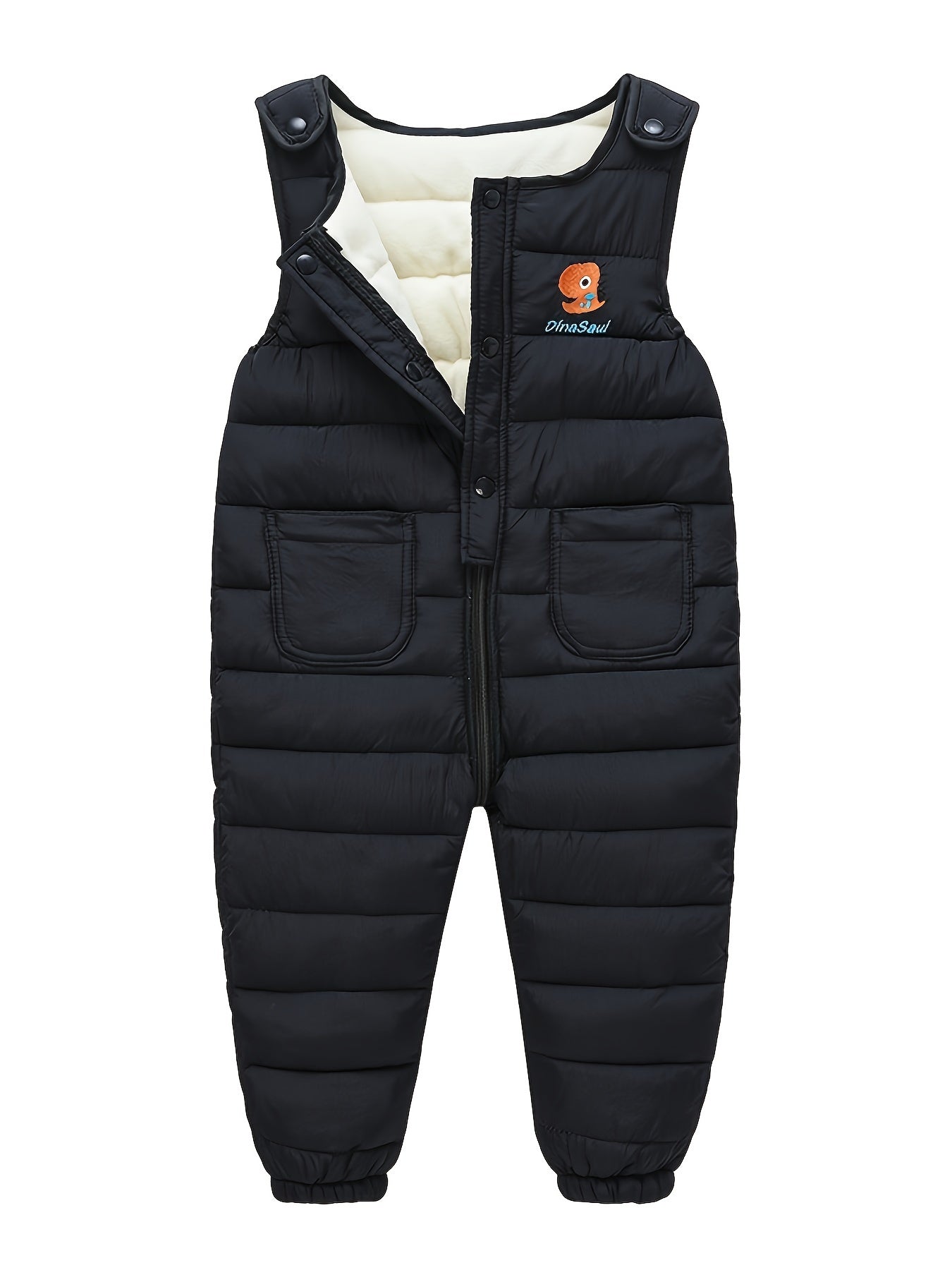 Baby's Warm Fleece Lining Snow Pants With Pockets Toddler