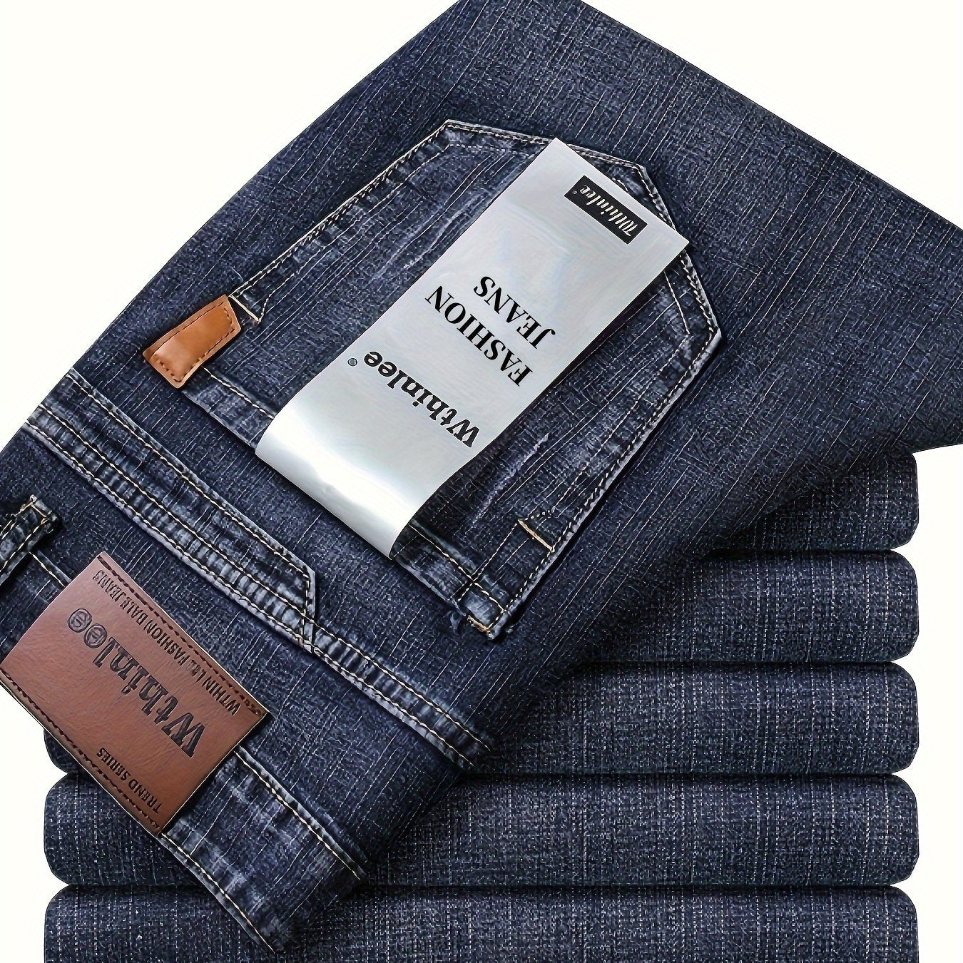 Wthinlee Mens High Waist Straight Leg Jeans Premium Denim